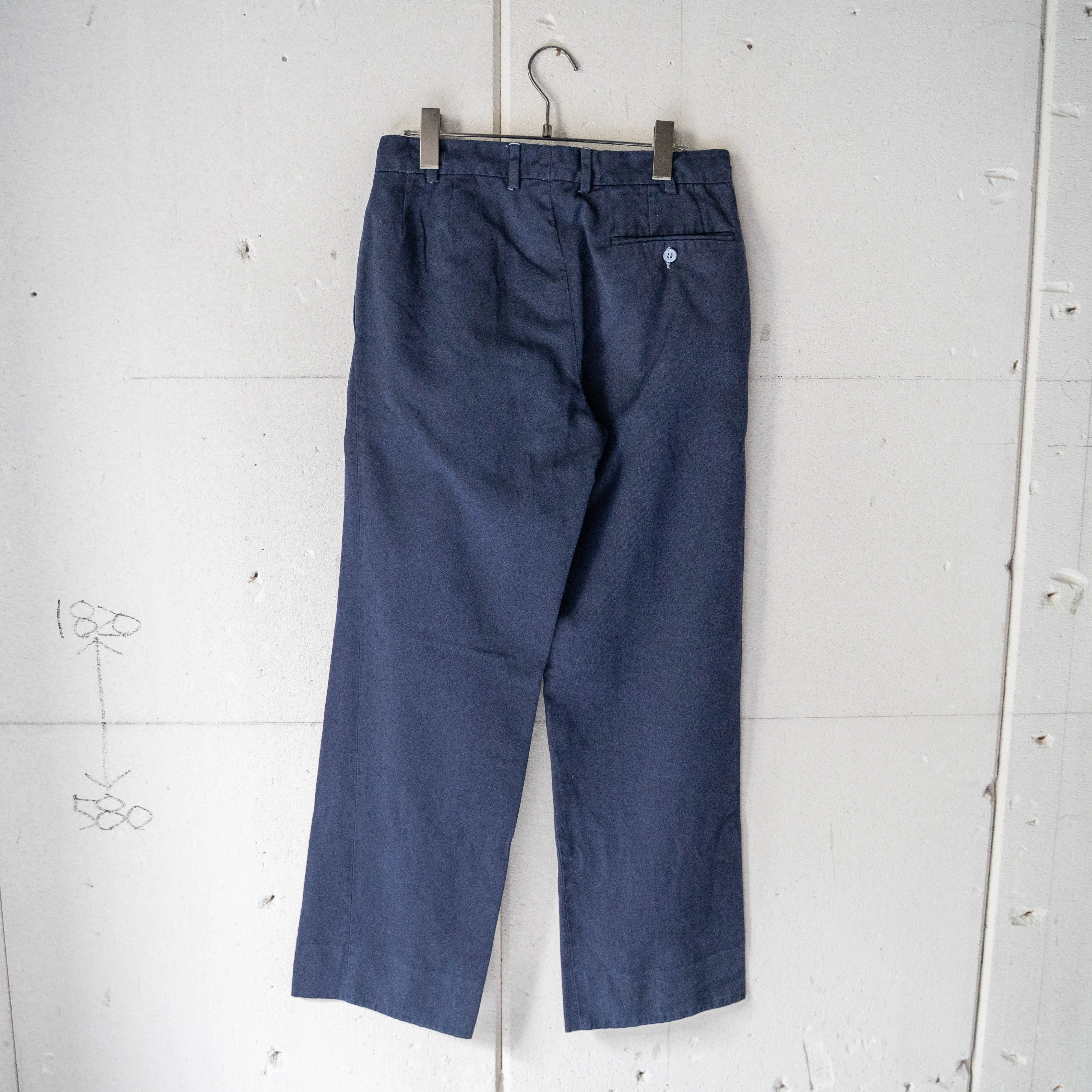 1990-00s Italian military over dyed navy color chino pants