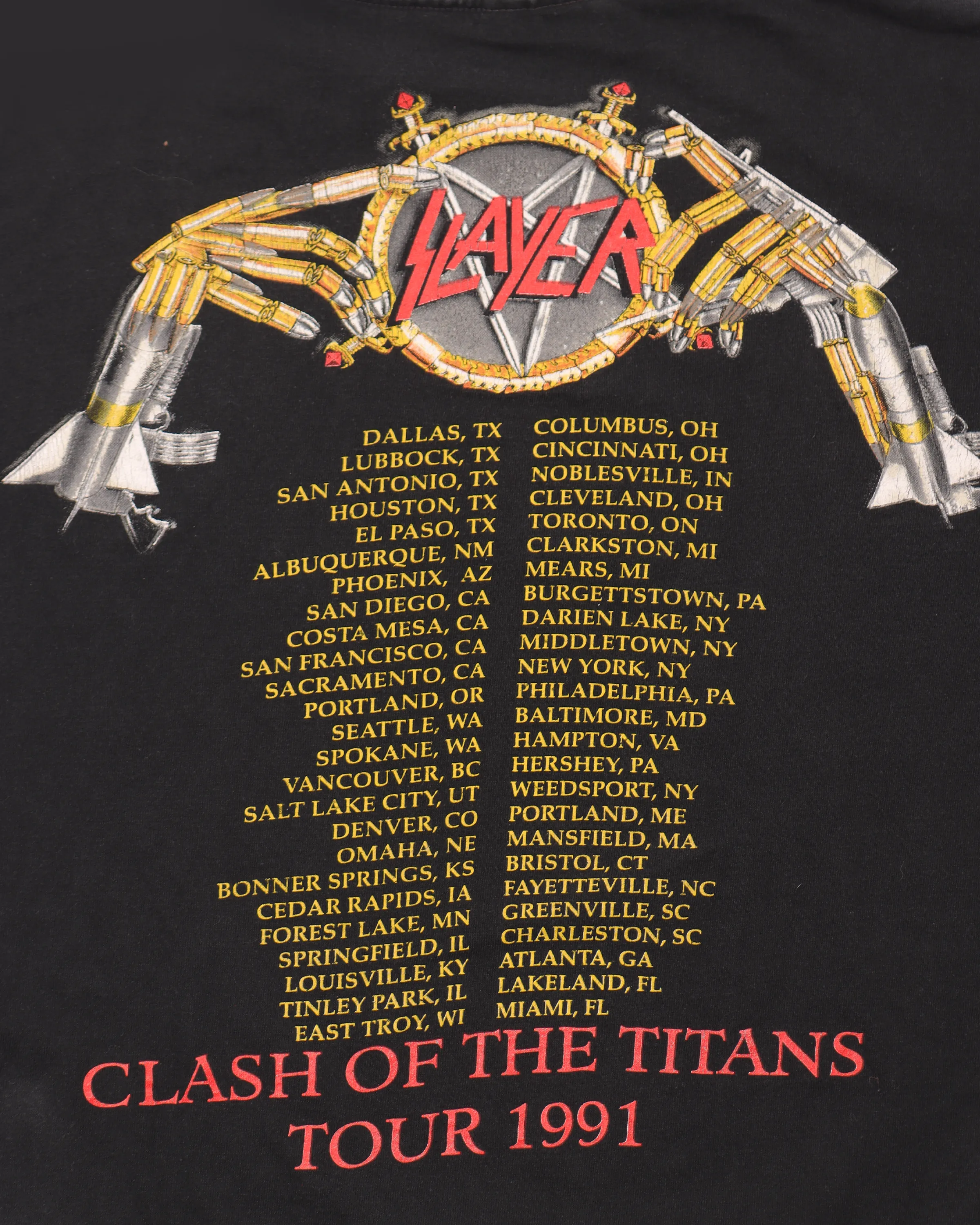 1991 Slayer North American Tour T-Shirt