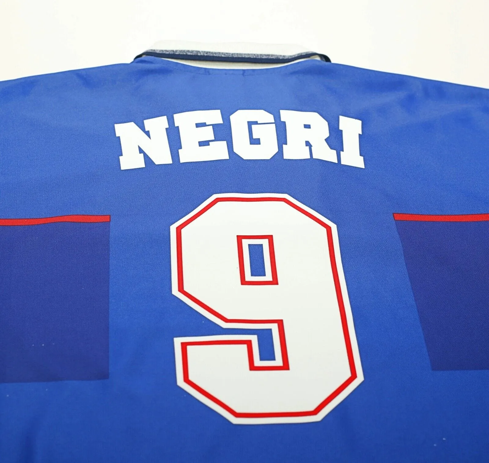 1997/98 NEGRI #9 Rangers Vintage Nike European Home Football Shirt Jersey (XL)