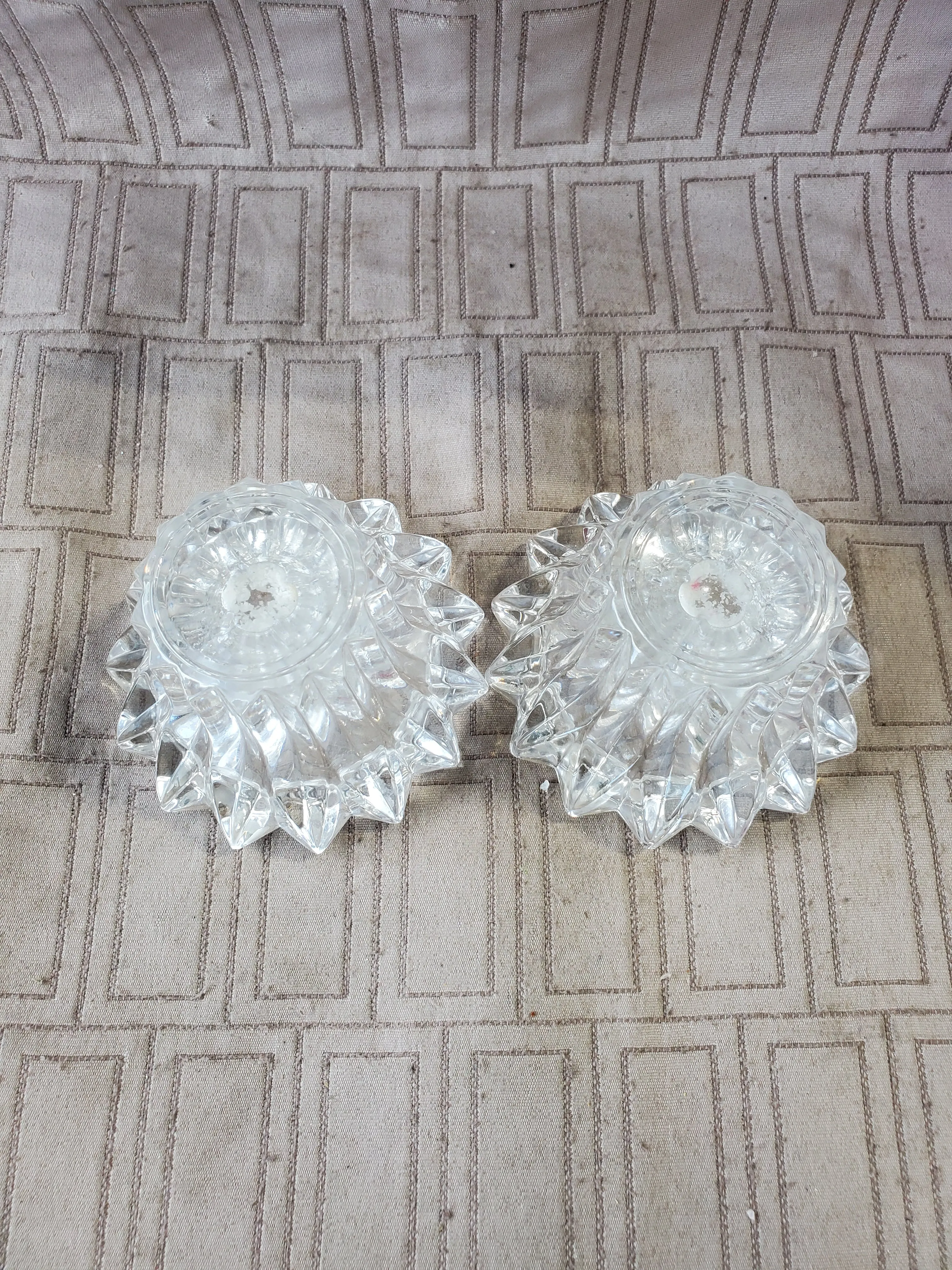 2 Piece Set of Vintage Cristal d'Arque Crystal Cheverny Candlesticks (2 SETS AVAILABLE PRICED INDIVIDUALLY AT $15 EACH)