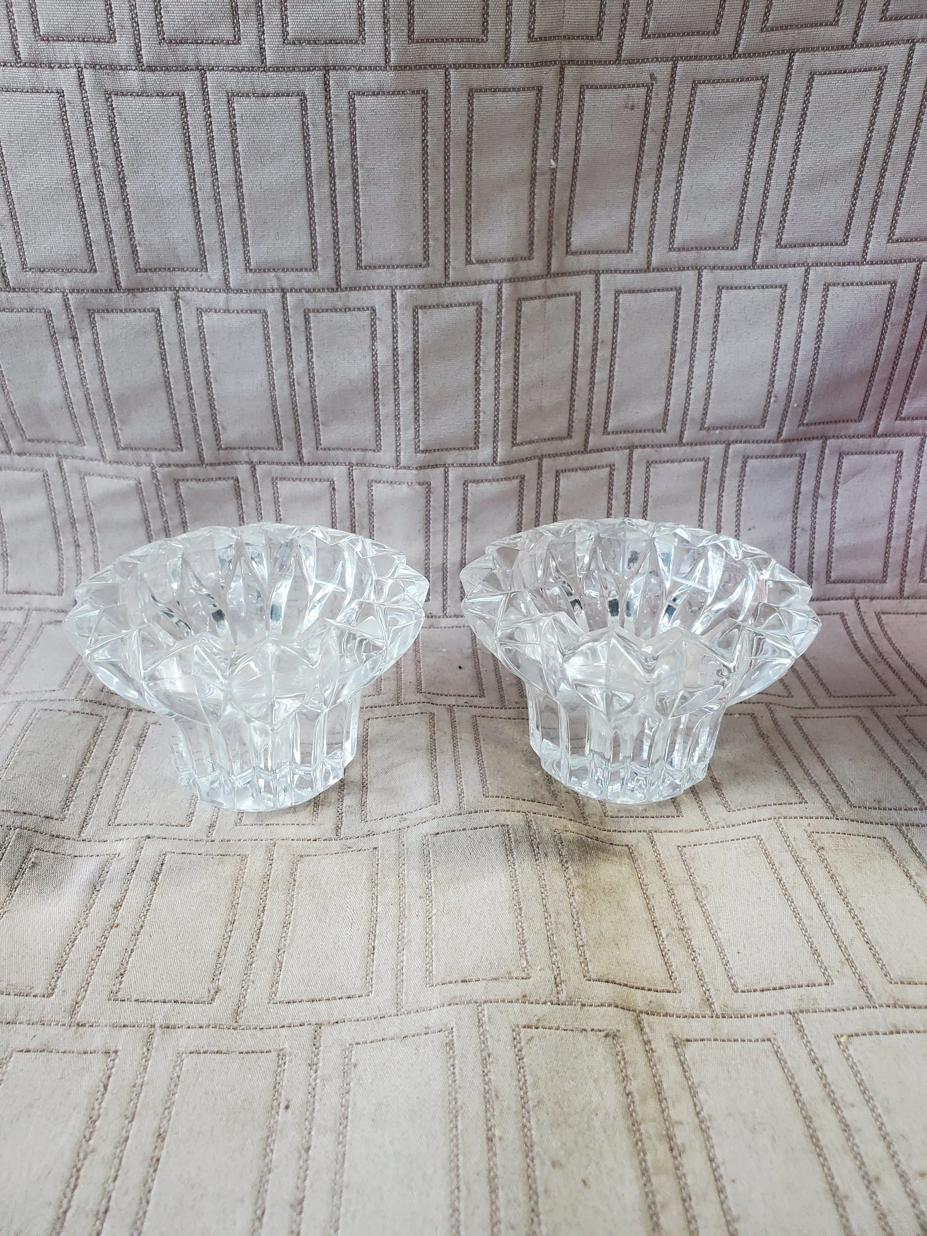 2 Piece Set of Vintage Cristal d'Arque Crystal Cheverny Candlesticks (2 SETS AVAILABLE PRICED INDIVIDUALLY AT $15 EACH)