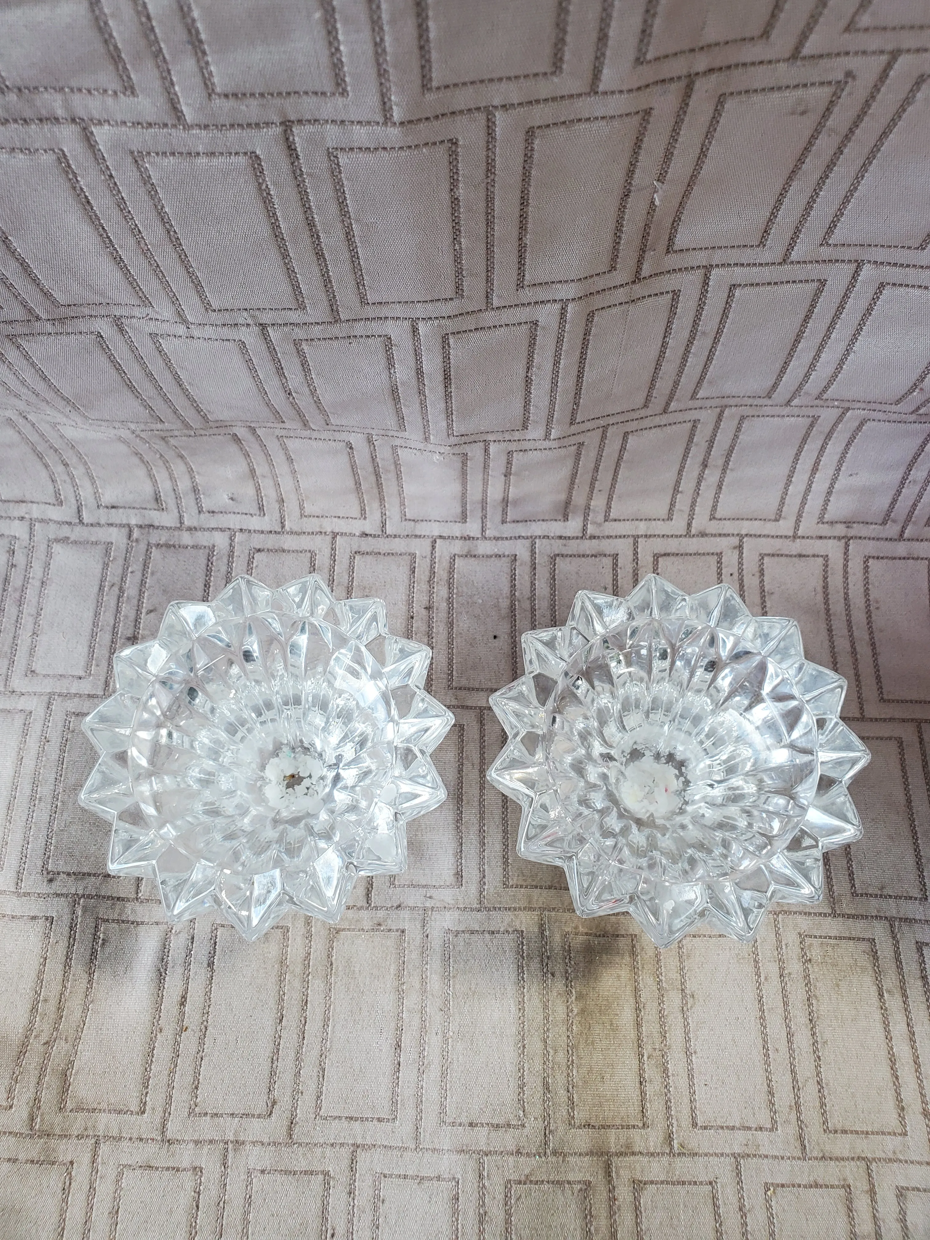 2 Piece Set of Vintage Cristal d'Arque Crystal Cheverny Candlesticks (2 SETS AVAILABLE PRICED INDIVIDUALLY AT $15 EACH)