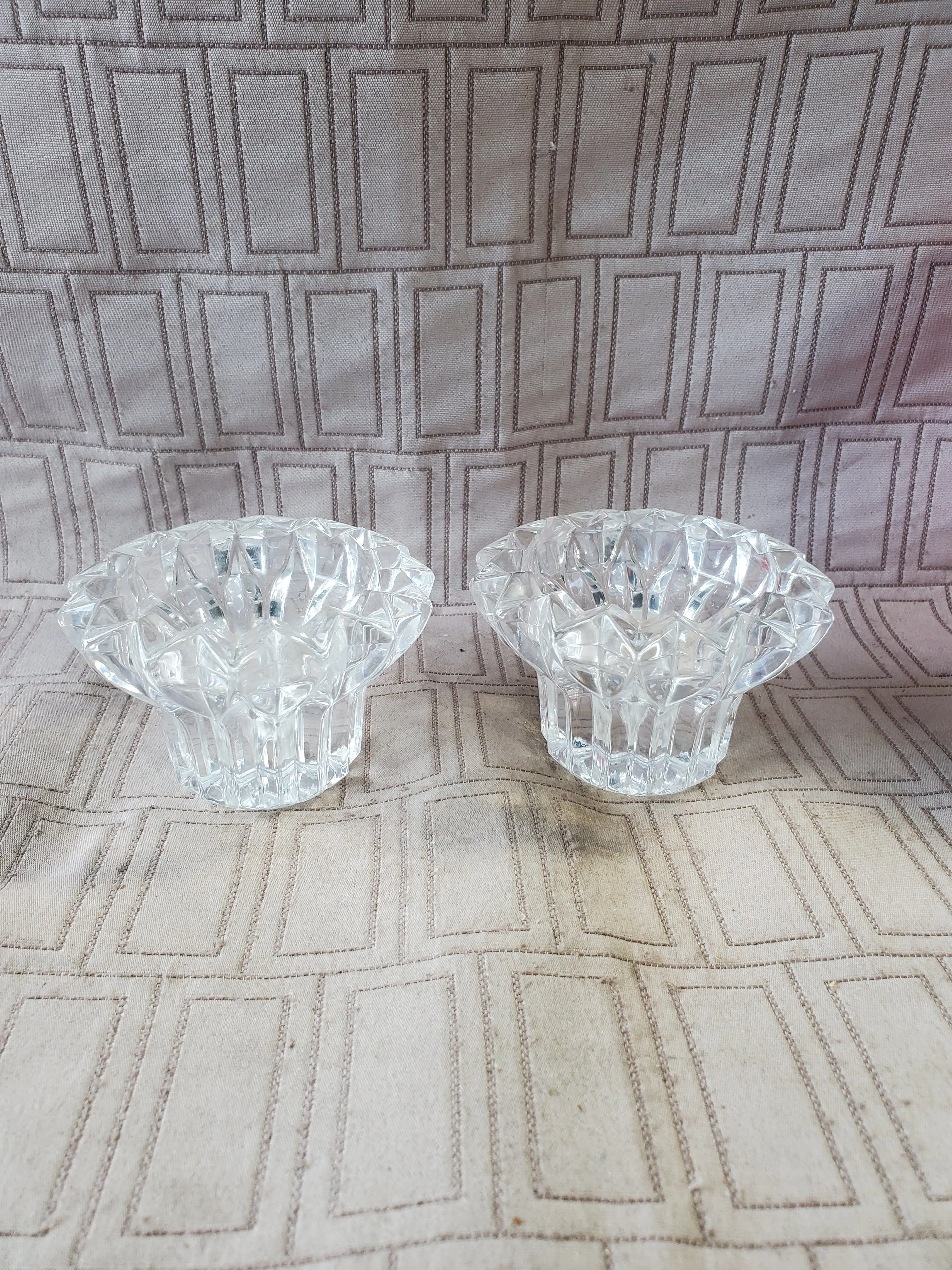 2 Piece Set of Vintage Cristal d'Arque Crystal Cheverny Candlesticks (2 SETS AVAILABLE PRICED INDIVIDUALLY AT $15 EACH)