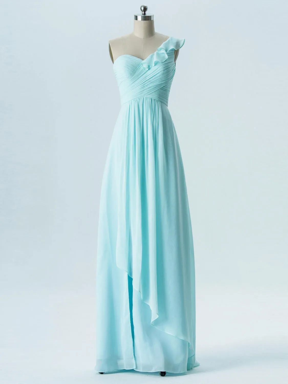 A-line Asymmetric Sweetheart Floor-Length Chiffon Bridesmaid Dresses 2864