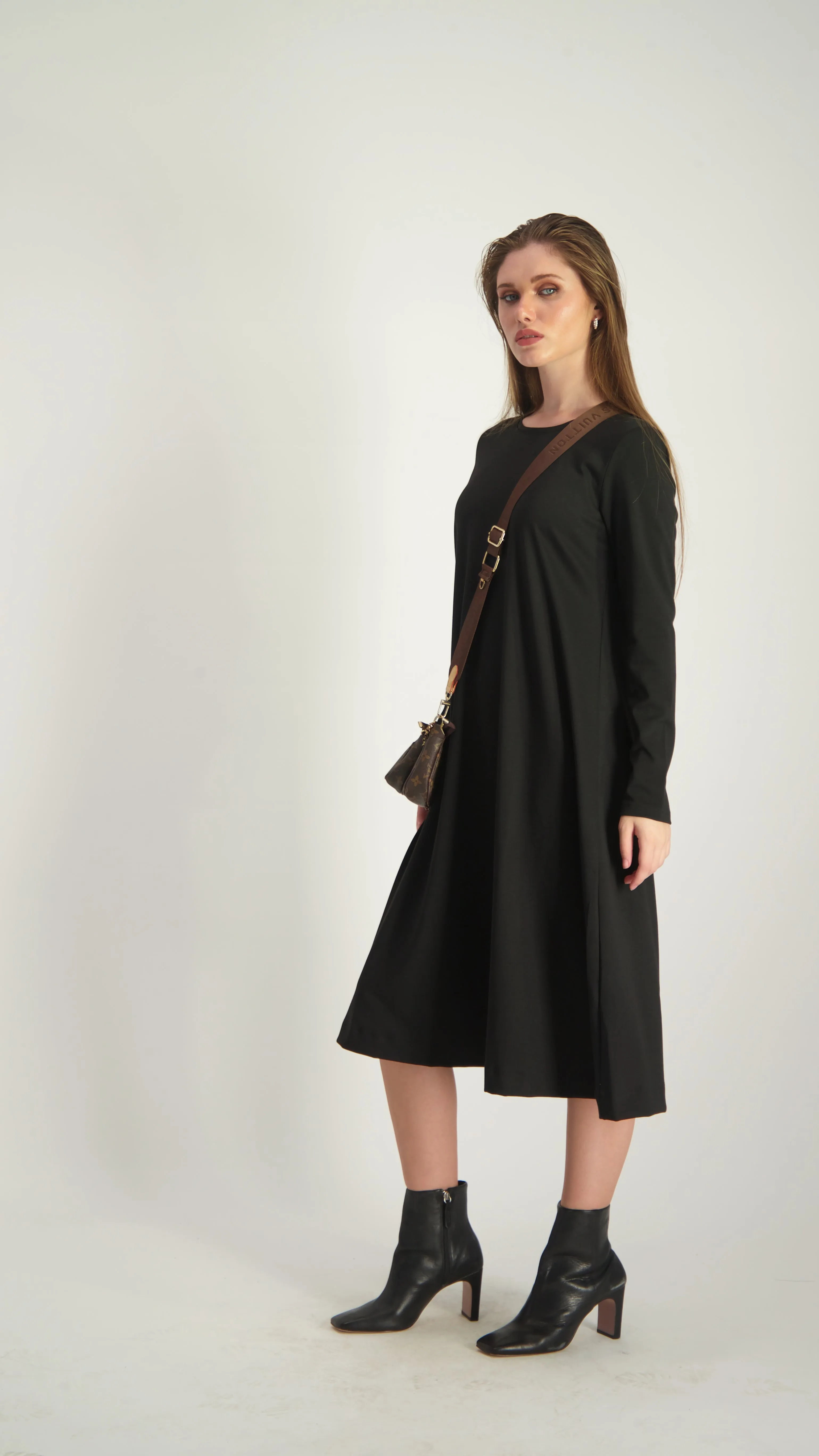 A-Line Cotton Dress / Black