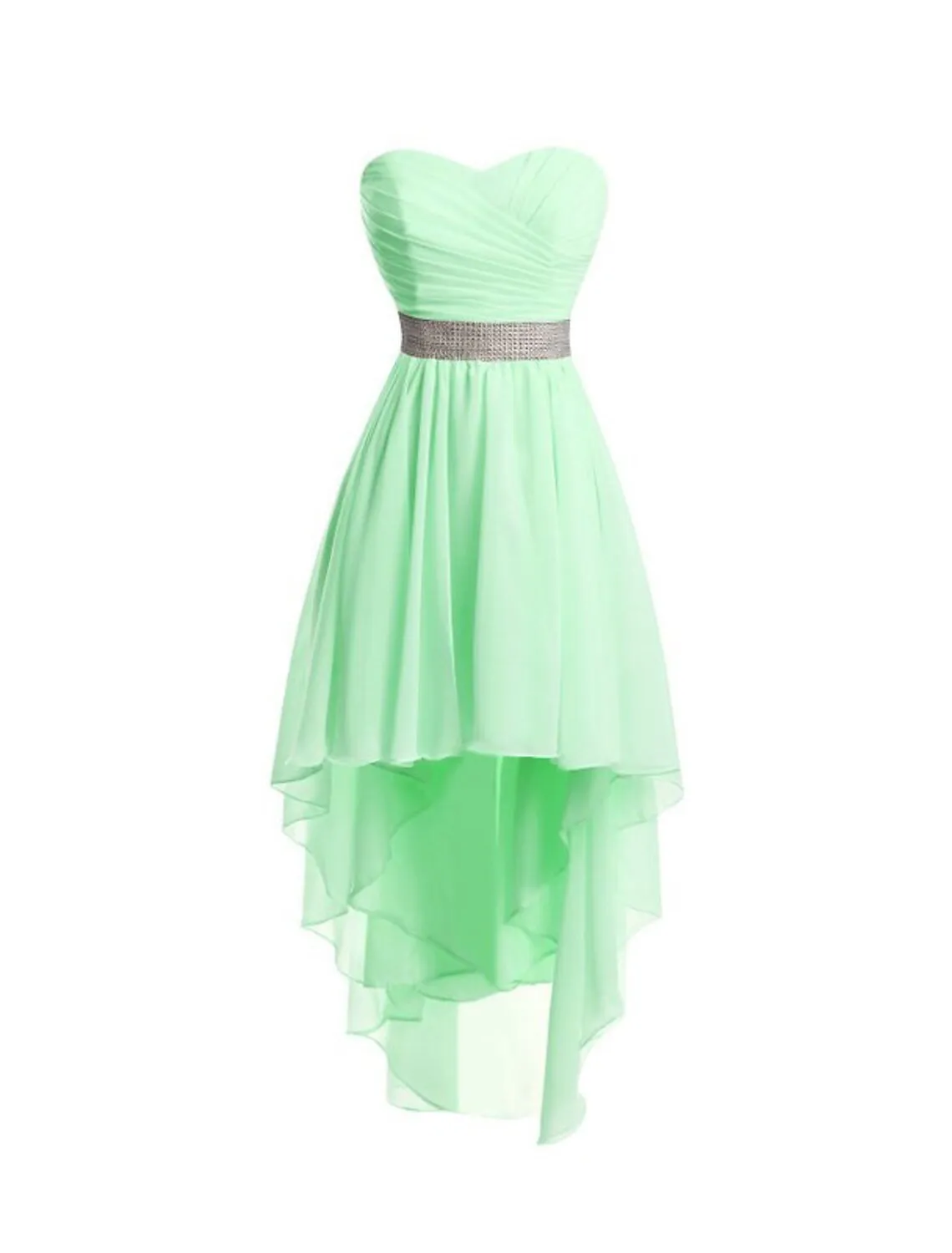 A-Line Homecoming Dresses Tiered Dress Strapless High Low Dress Asymmetrical Sleeveless Chiffon With Ruched