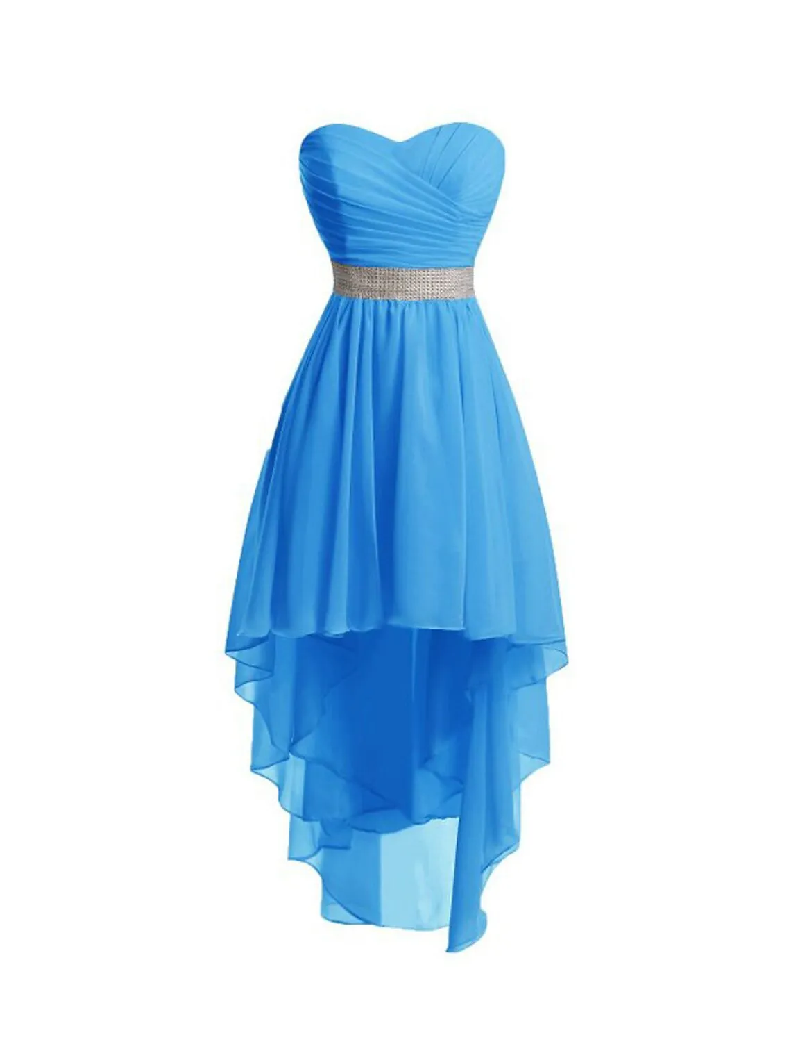 A-Line Homecoming Dresses Tiered Dress Strapless High Low Dress Asymmetrical Sleeveless Chiffon With Ruched