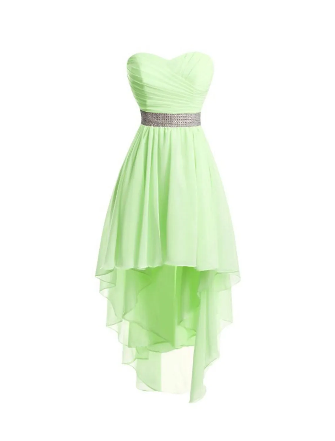 A-Line Homecoming Dresses Tiered Dress Strapless High Low Dress Asymmetrical Sleeveless Chiffon With Ruched