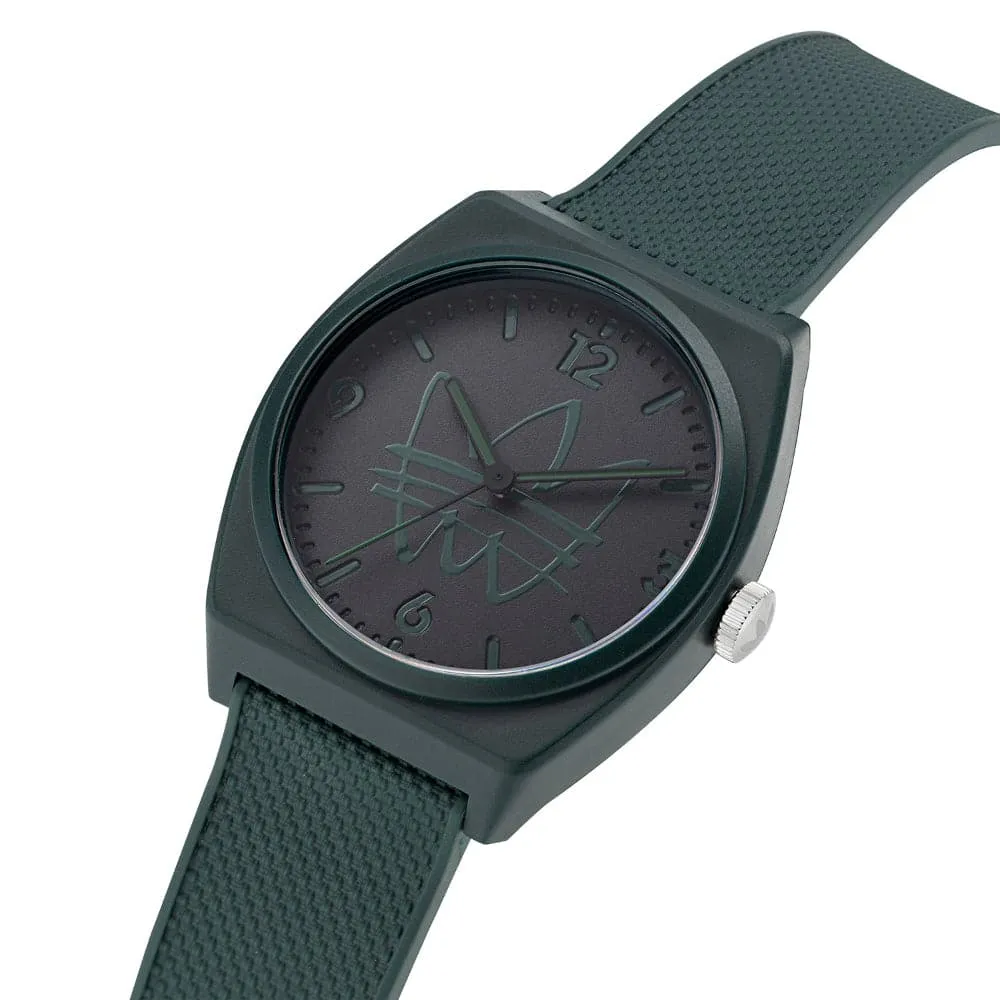 Adidas Analog Black Dial Green Resin Strap Unisex Watch AOST22566