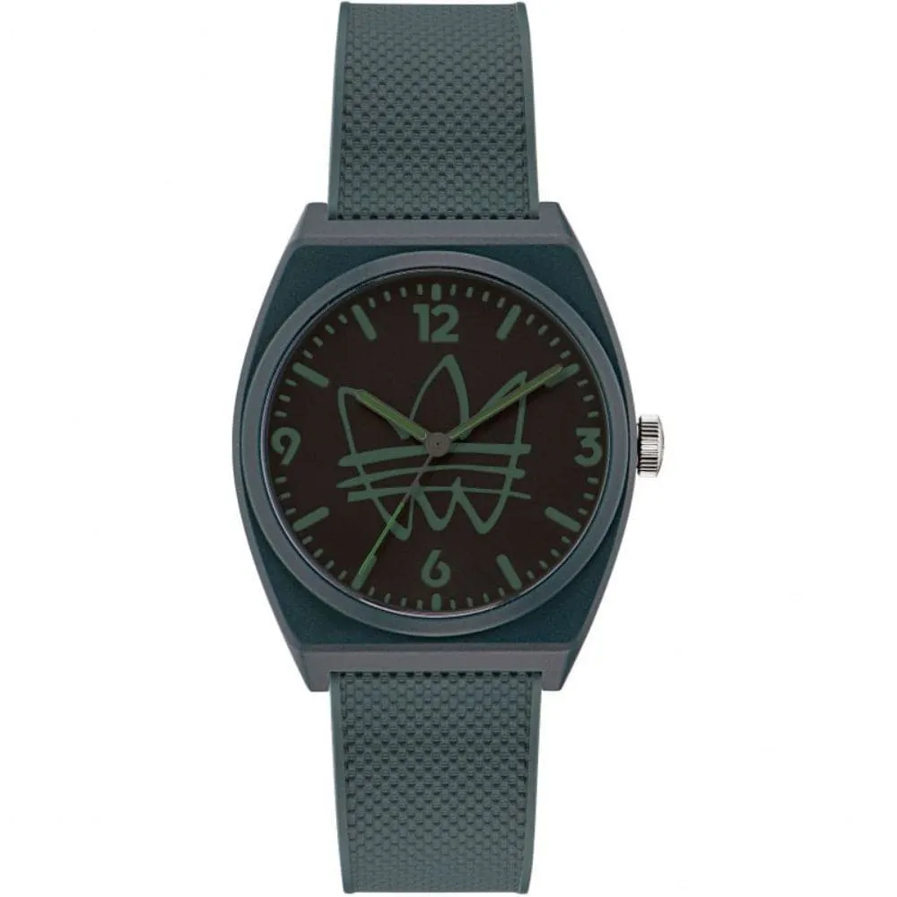 Adidas Analog Black Dial Green Resin Strap Unisex Watch AOST22566