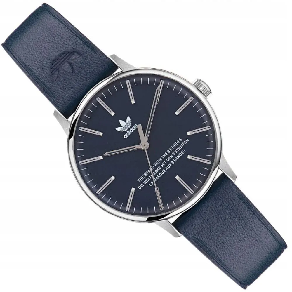 Adidas Analog Original Style Blue Leather Strap Men Watch AOSY22529