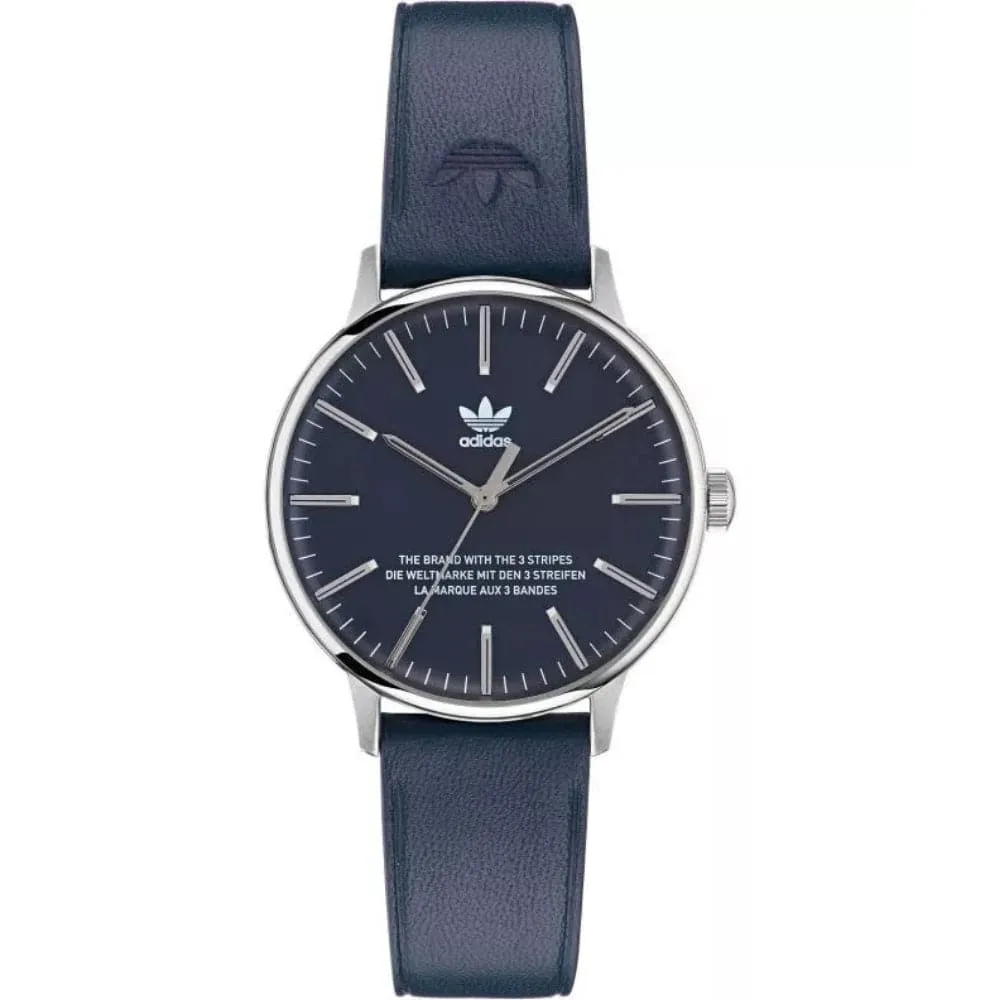 Adidas Analog Original Style Blue Leather Strap Men Watch AOSY22529