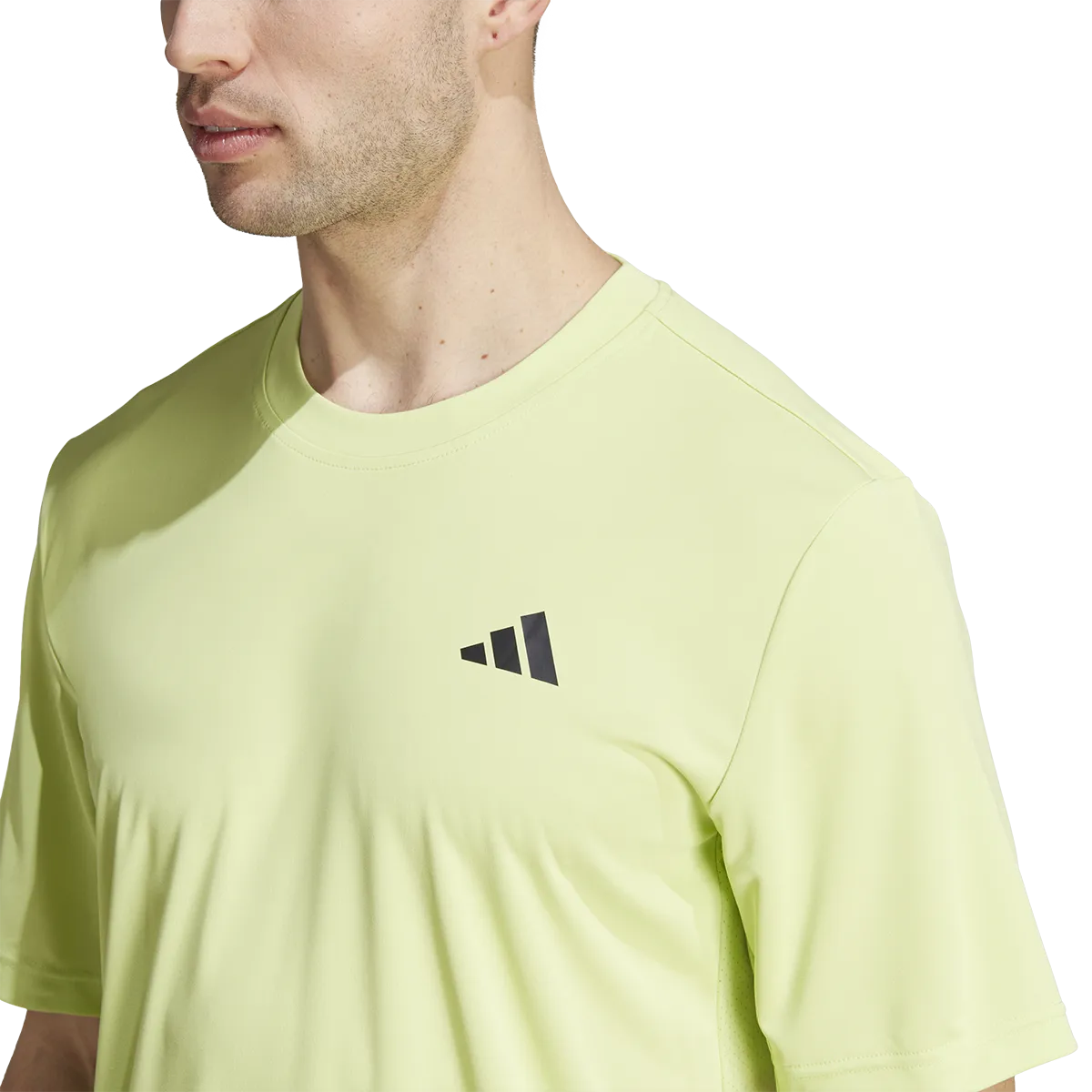 Adidas Men's Club 3 Stripe Tee Lime