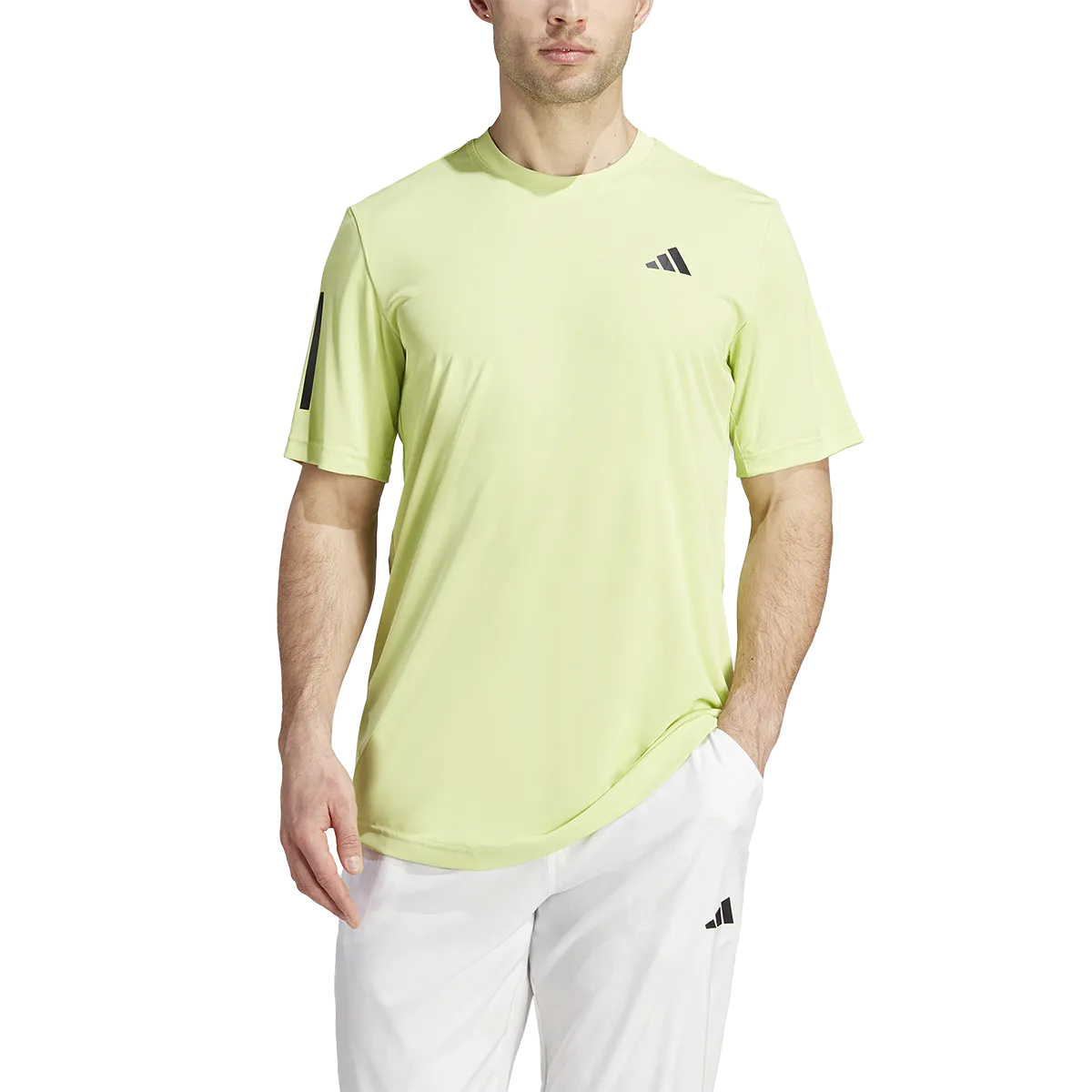 Adidas Men's Club 3 Stripe Tee Lime