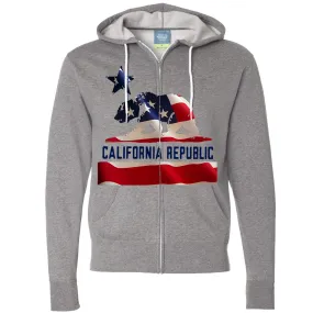 American Bear Flag Zip-Up Hoodie