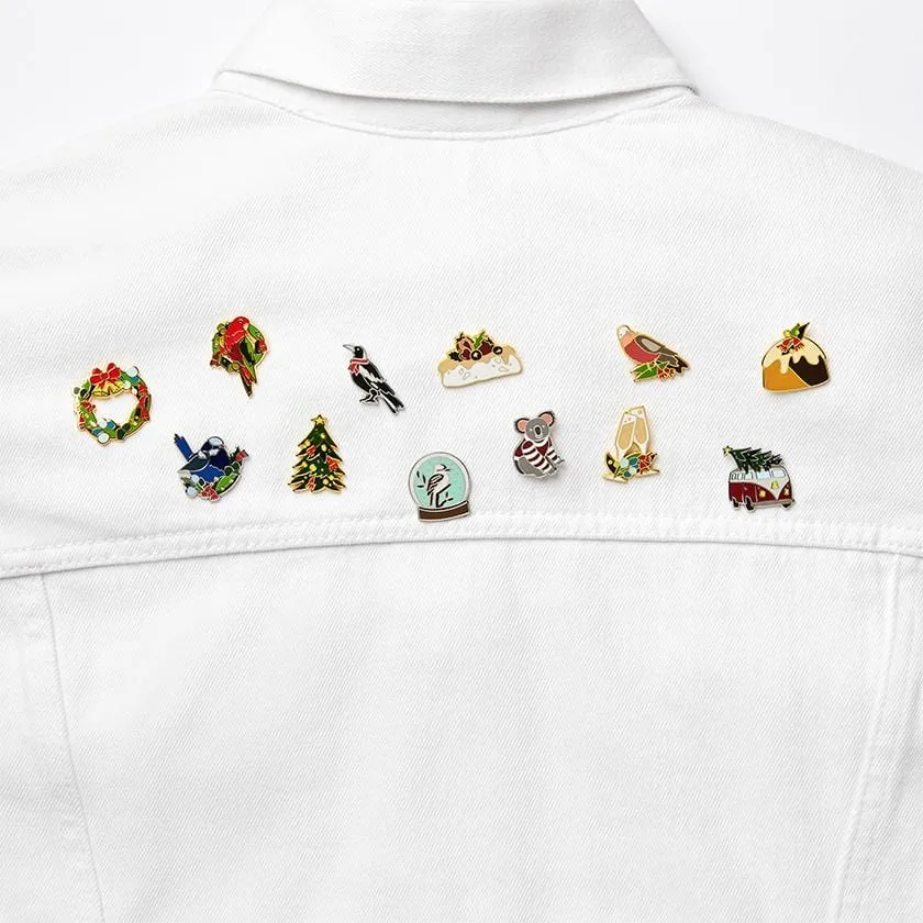 An Australian Christmas Complete Enamel Pin Pack - 12 Piece