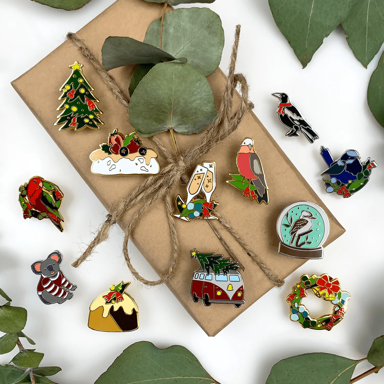 An Australian Christmas Complete Enamel Pin Pack - 12 Piece