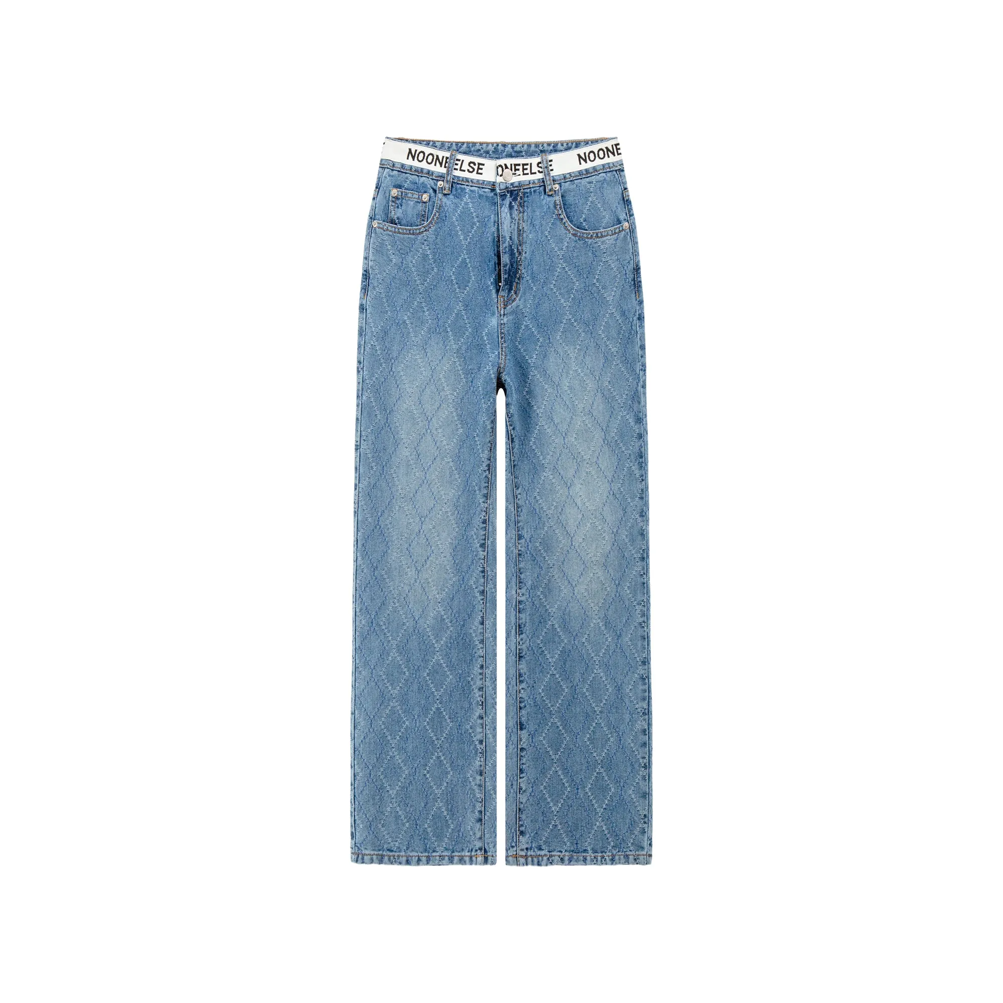 Argyle Single Straight Denim Pants