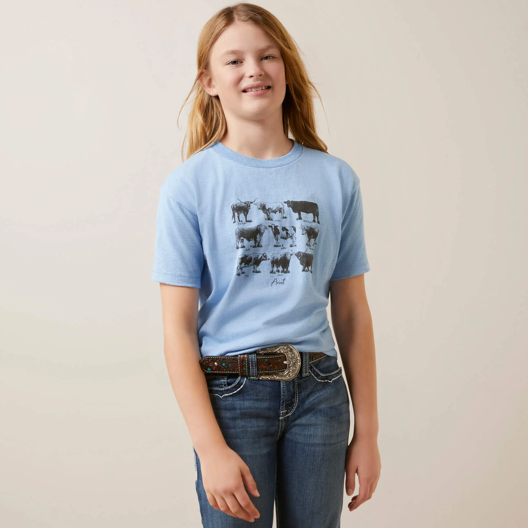 Ariat Girl's Cow Chart Tee