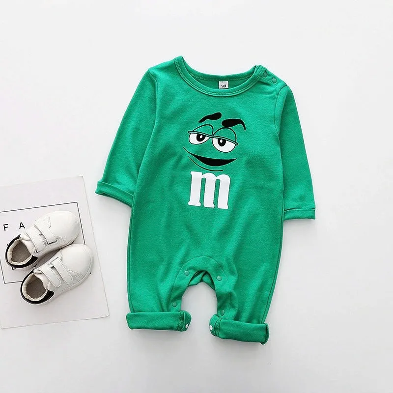 Boys And Girls M&M Long Sleeve Rompers