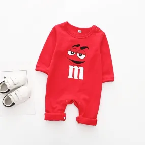 Boys And Girls M&M Long Sleeve Rompers