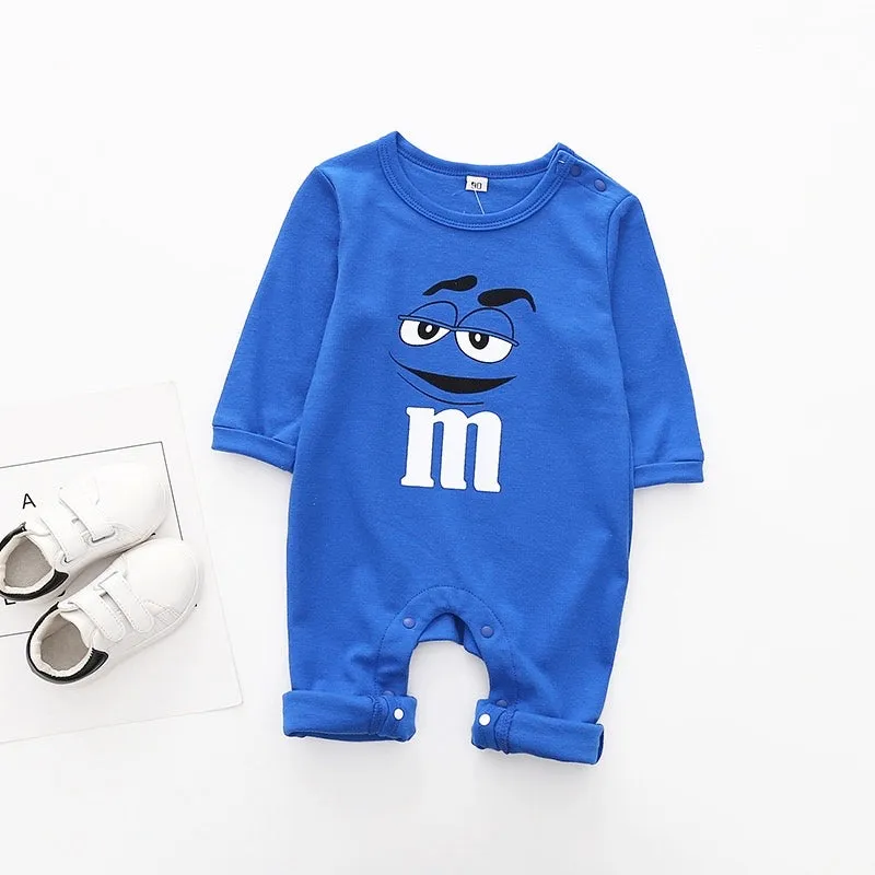 Boys And Girls M&M Long Sleeve Rompers