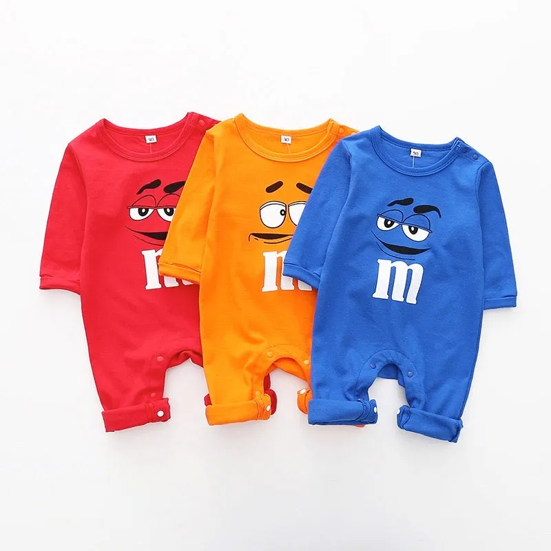 Boys And Girls M&M Long Sleeve Rompers