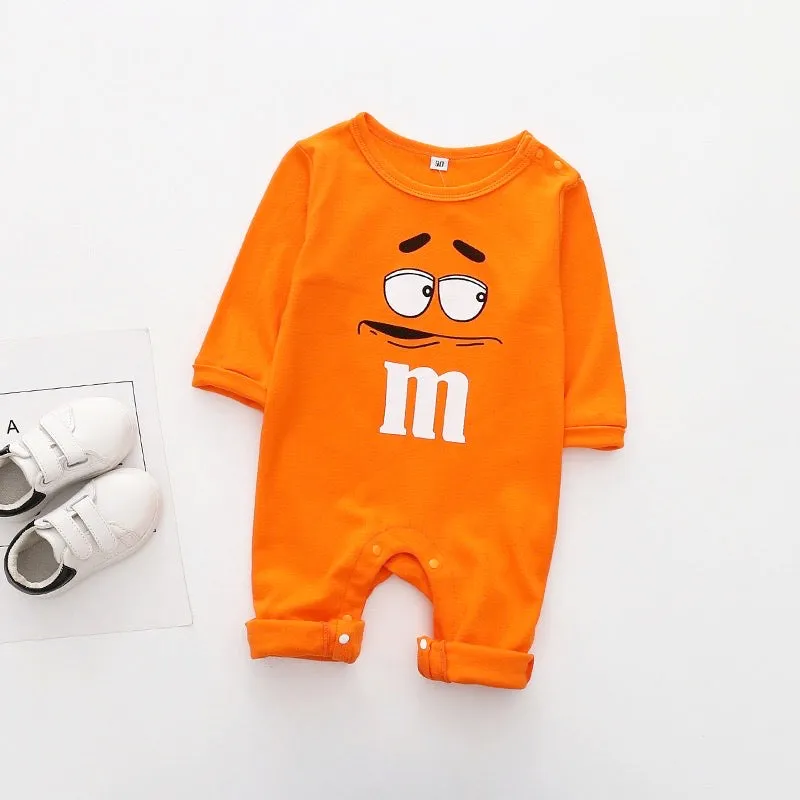 Boys And Girls M&M Long Sleeve Rompers