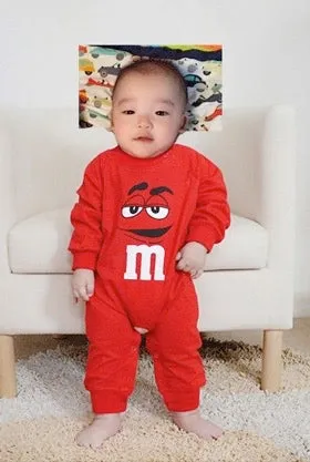 Boys And Girls M&M Long Sleeve Rompers