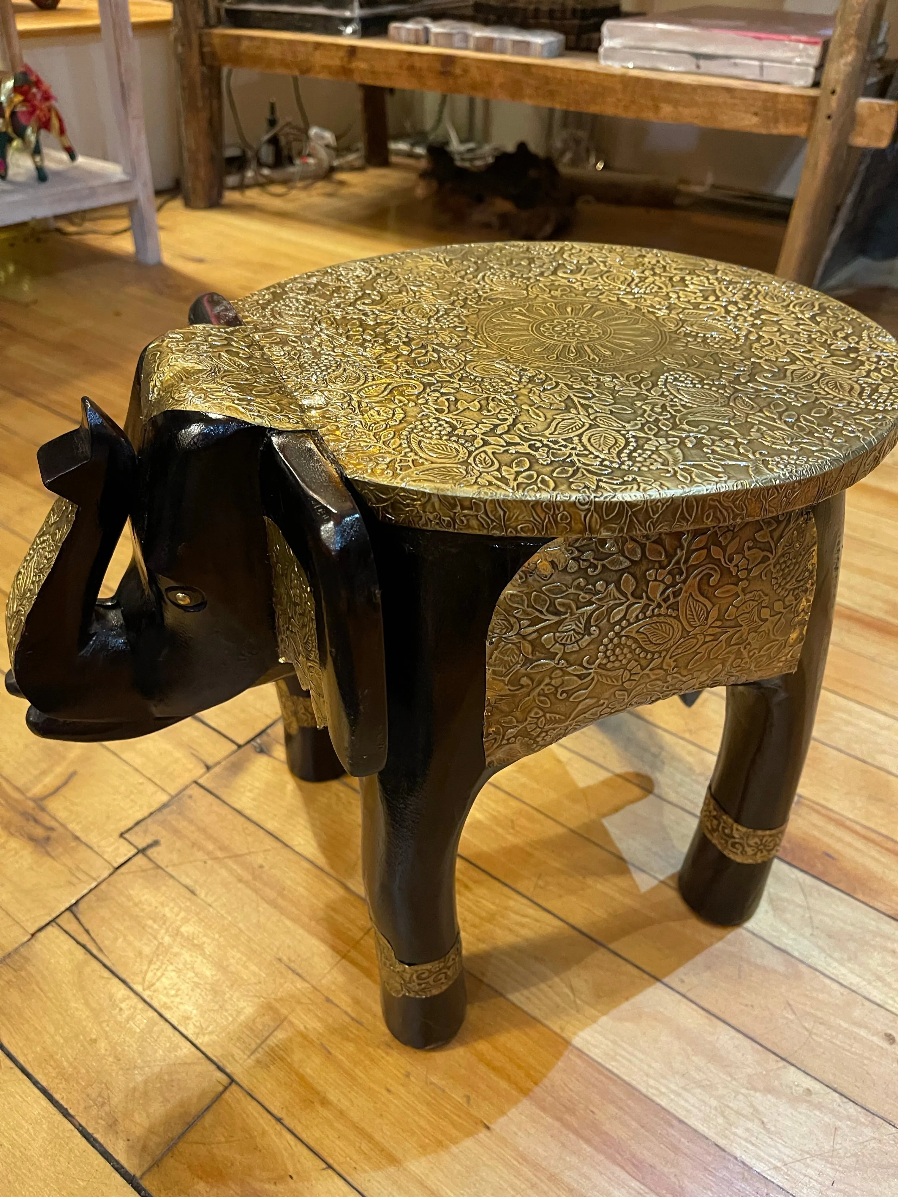 Brass Elephant Stool