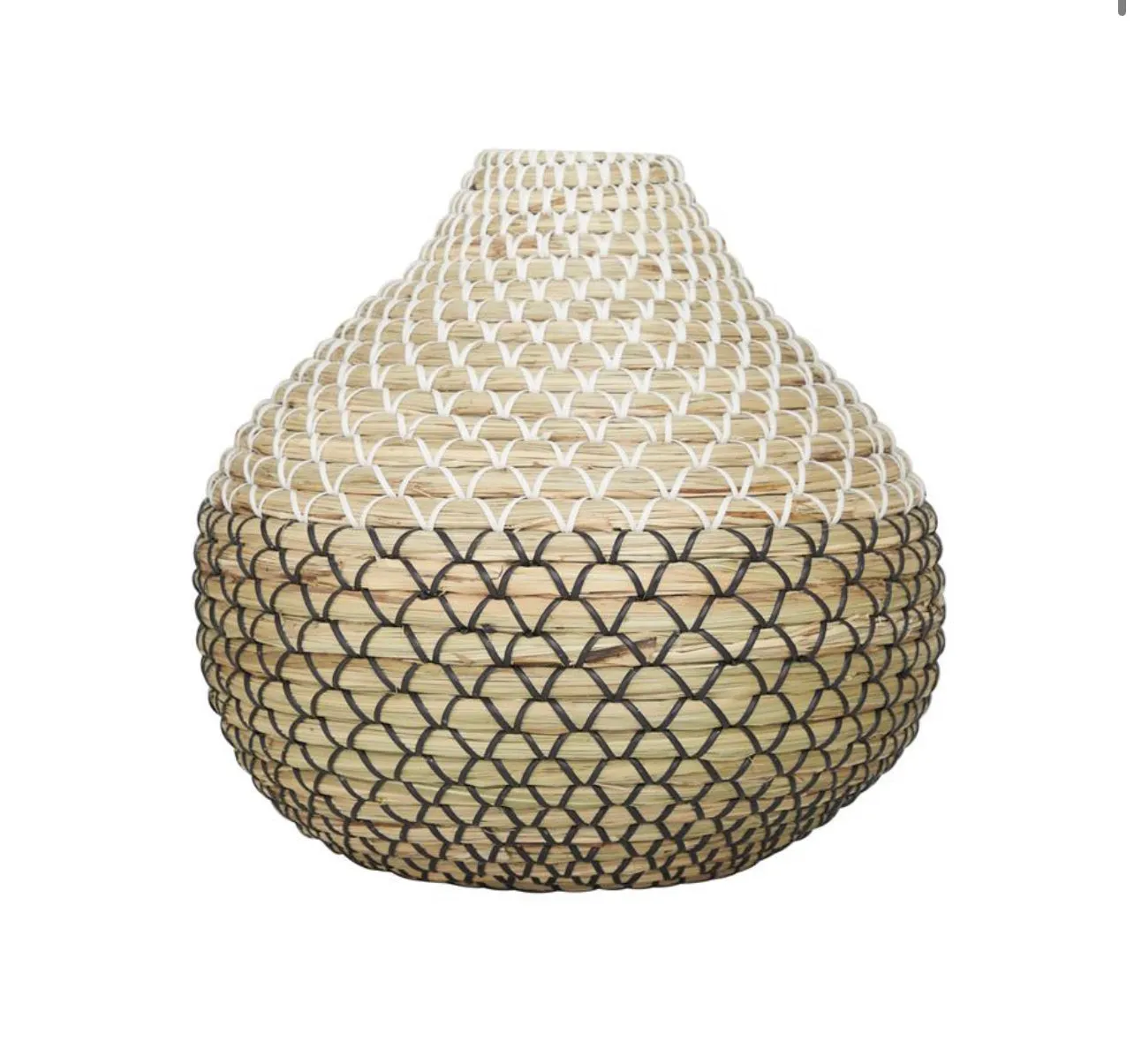 BROWN SEAGRASS HANDMADE WOVEN VASE