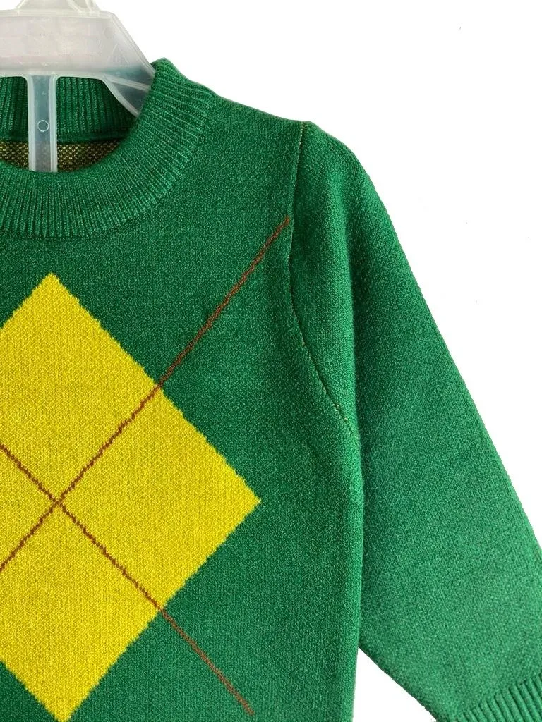 C1199 HANSHU GREEN YELLOW Sweater