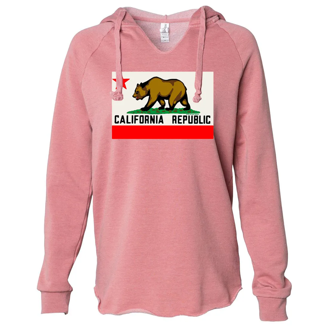 California Republic Original Bear Flag Women's Soft Hooded Pullover