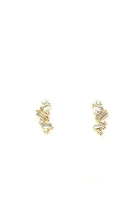 Cascading CZ Post Earrings