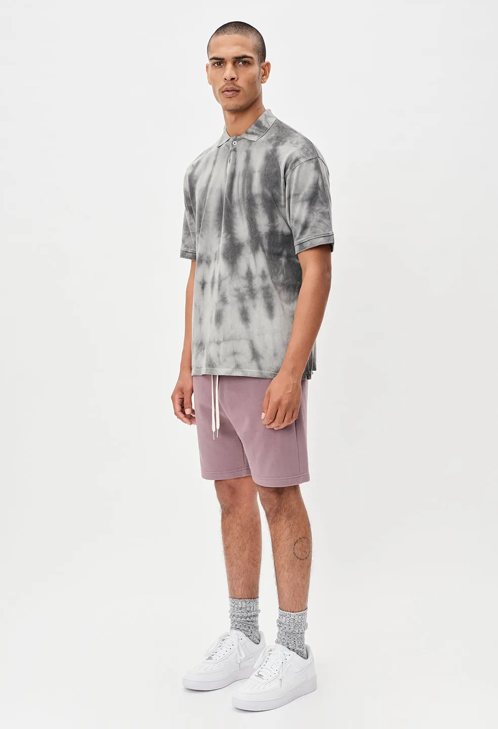 Charcoal Tie-Dye Oversized Polo / Lunar