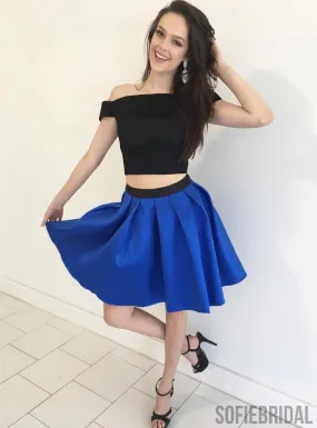 Cheap Short Simple Cute Two Piece Homecoming Dresses 2018, CM483