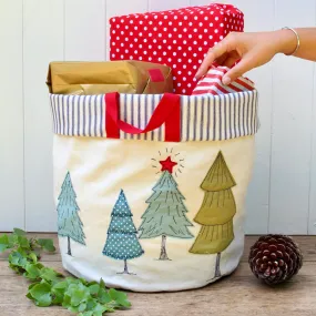 Christmas Basket - freehand embroidery project