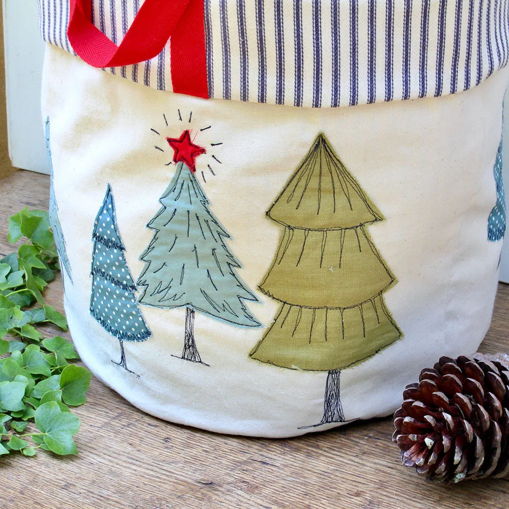 Christmas Basket - freehand embroidery project