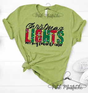 Christmas Lights Are My Favorite Color Shirt / Youth and Adult sizing