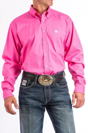 Cinch Mens Solid Pink Button Down Western Shirt Style MTW1103320