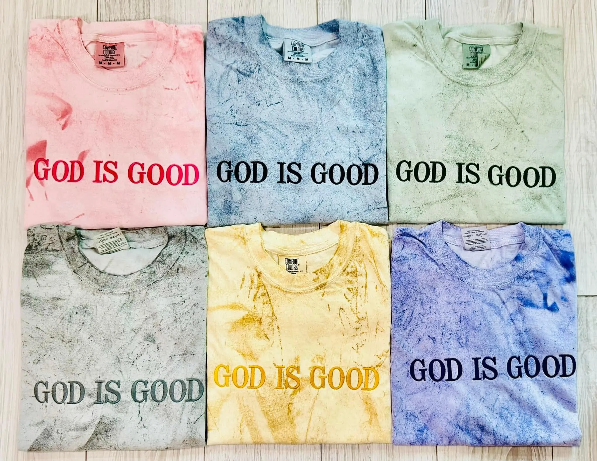 Citrine God Is Good Embroidered Tee