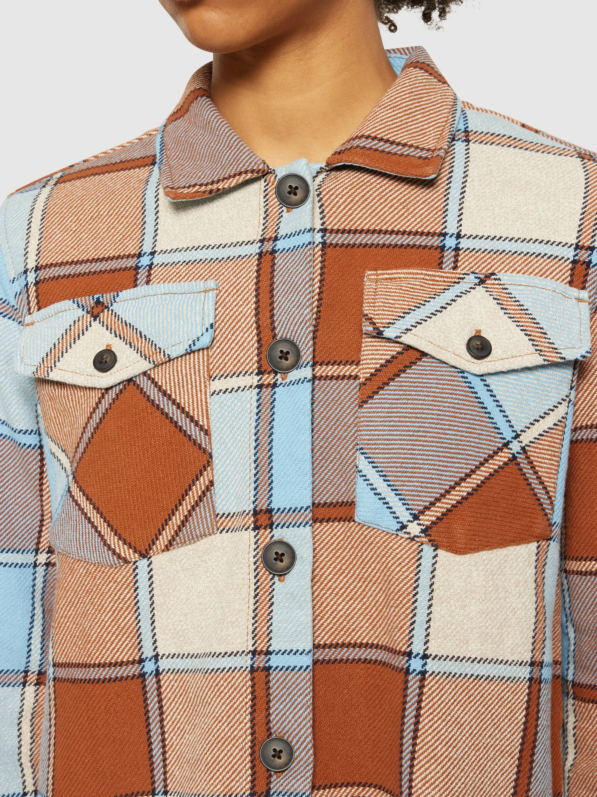 Classic checked overshirt - GOTS/Vegan - Beige check