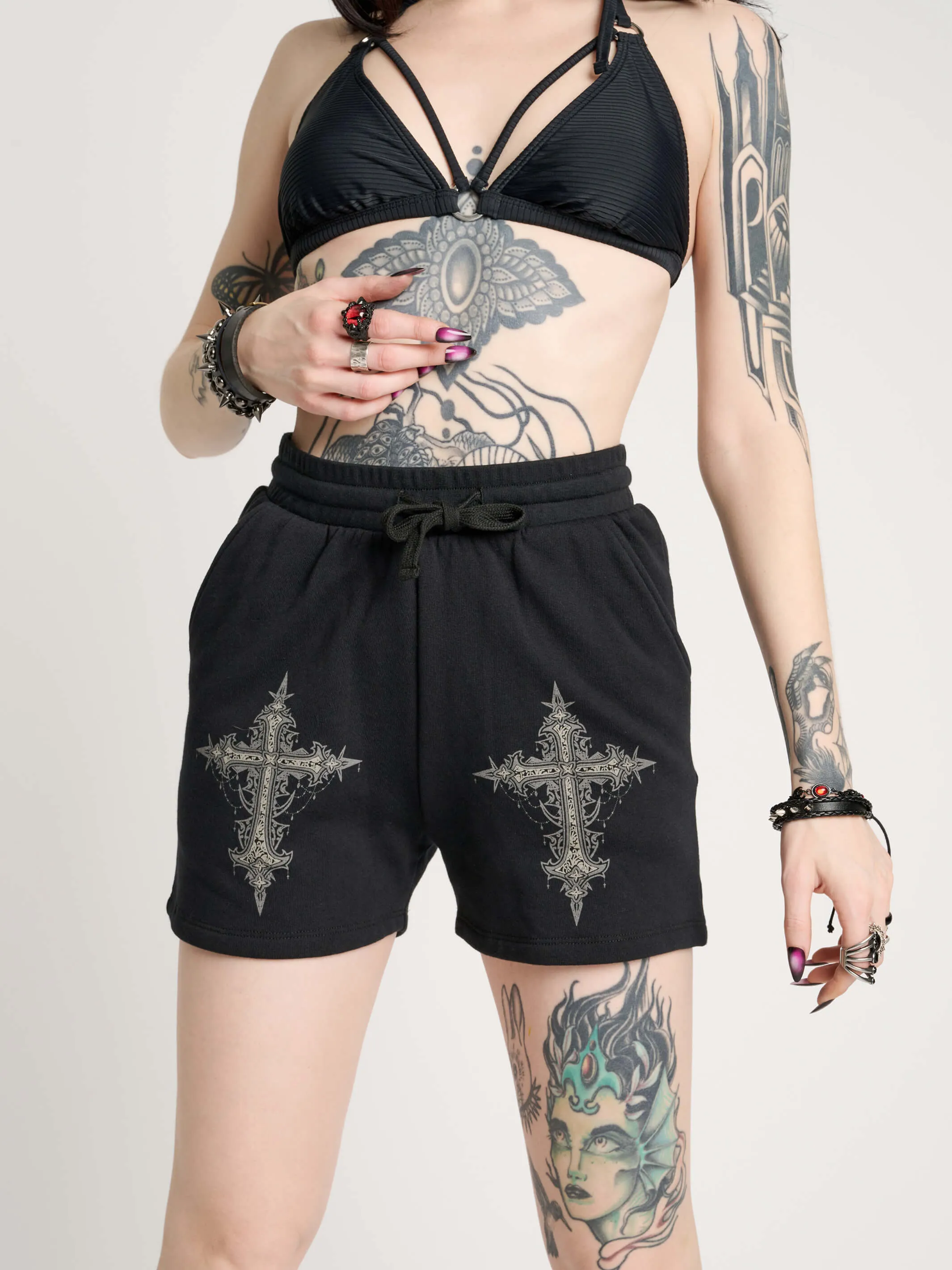 Crucifix Sweat Shorts