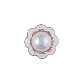 Decorative Flower Shape Pearl Metal Buttons for Shirt/Coats