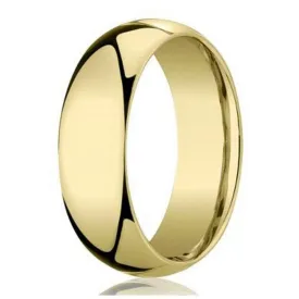 Designer 7 mm Domed Comfort-fit 10K Yellow Gold Wedding Band