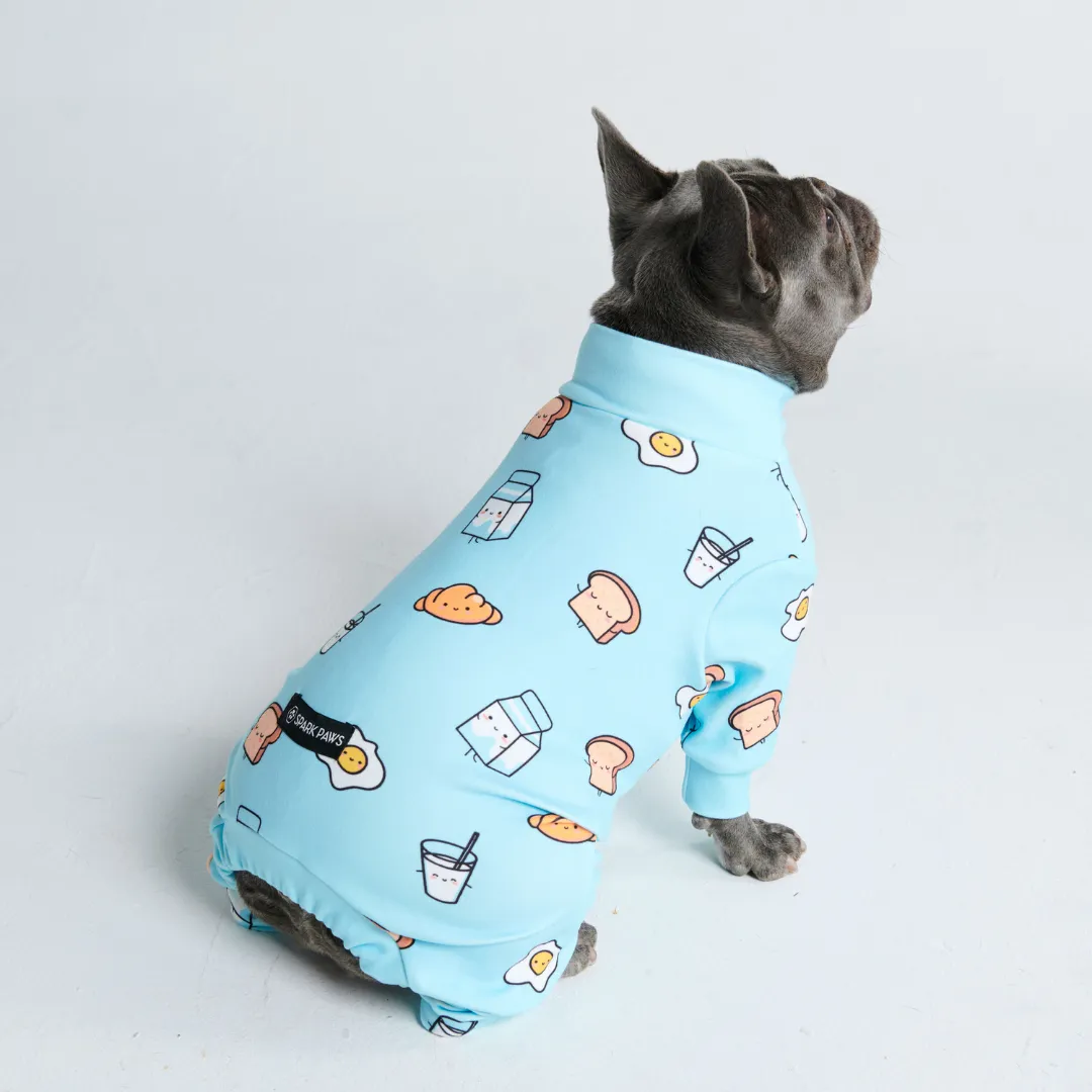 Dog Pajama - Breakfast Blue