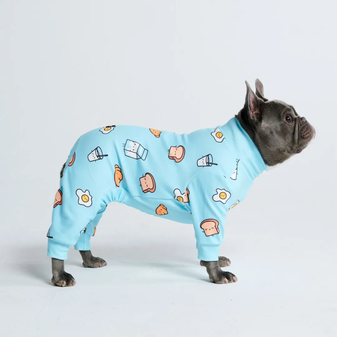 Dog Pajama - Breakfast Blue