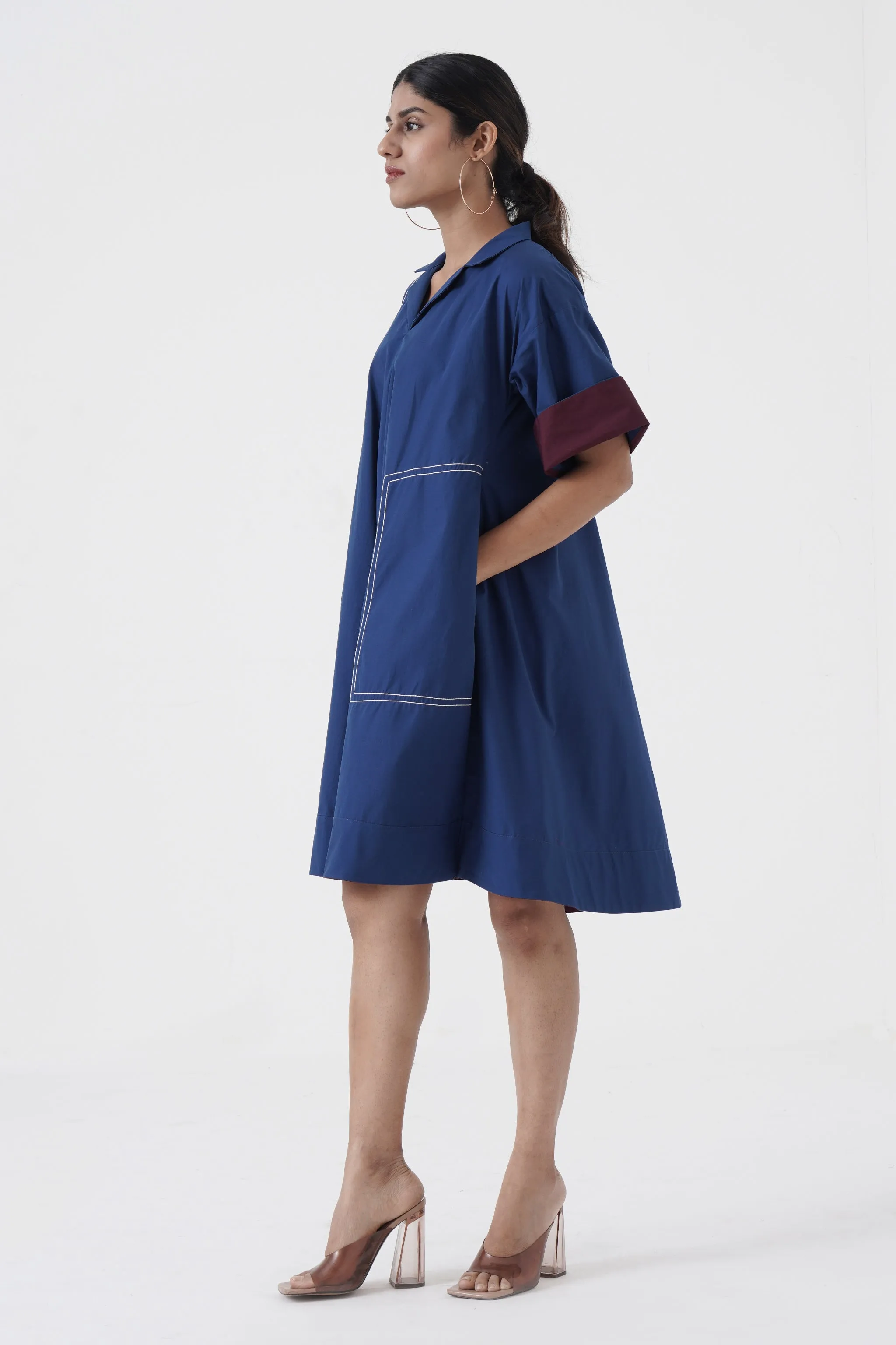 Dynamic - Notch Collar frock - Blue