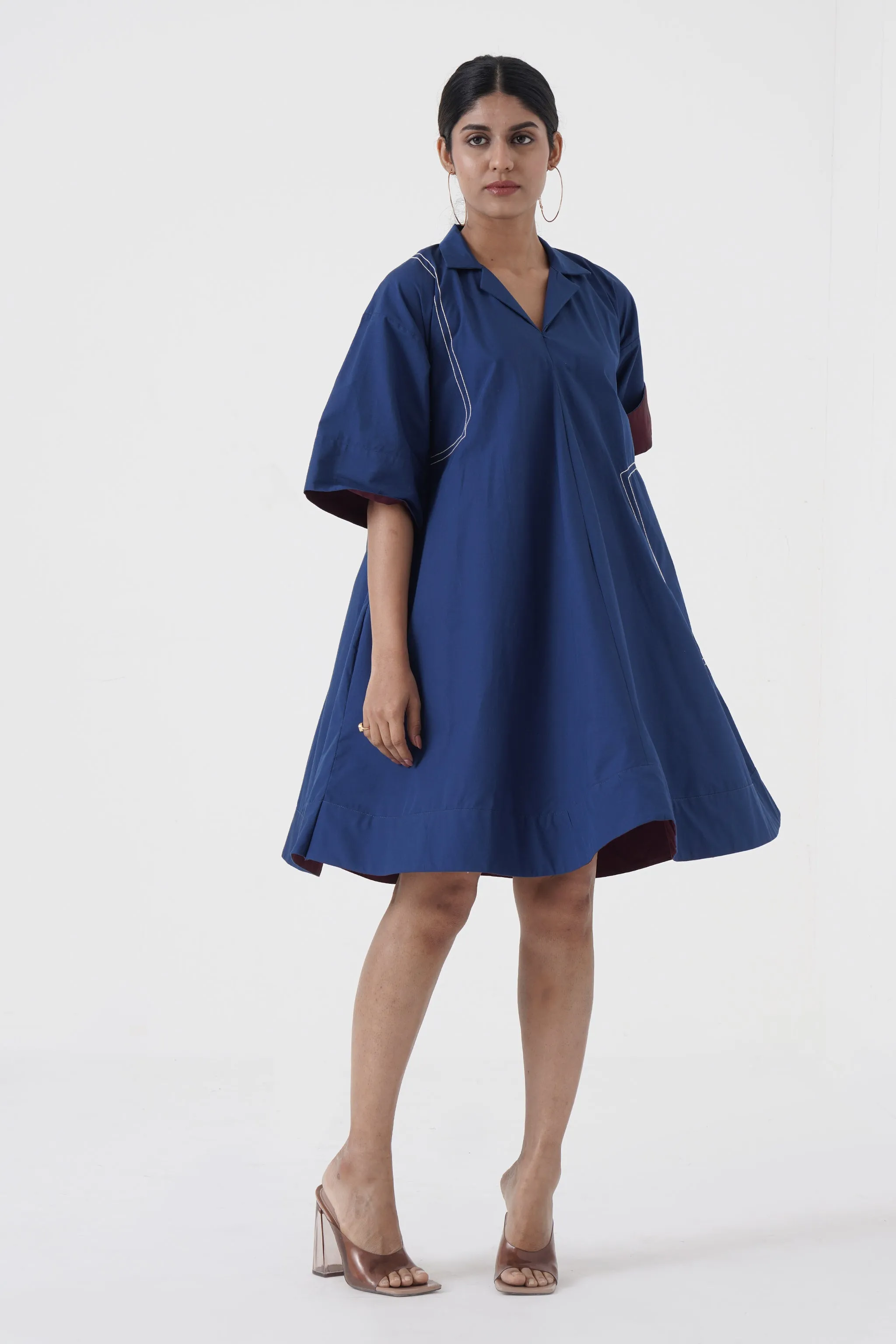 Dynamic - Notch Collar frock - Blue