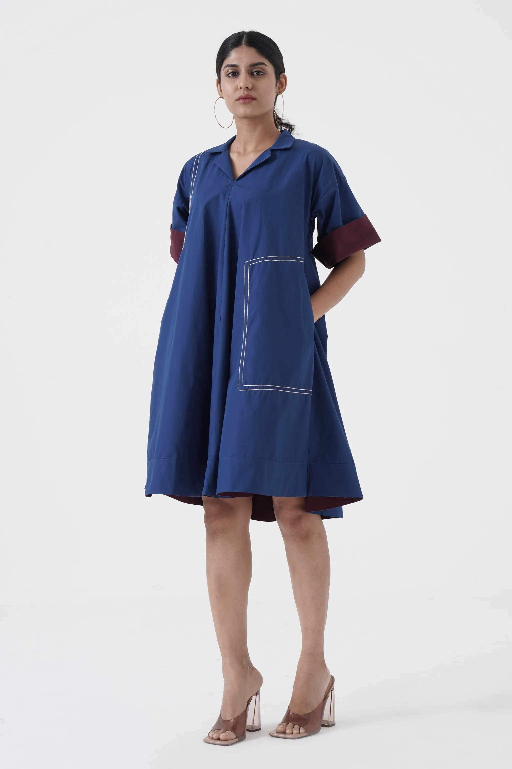 Dynamic - Notch Collar frock - Blue